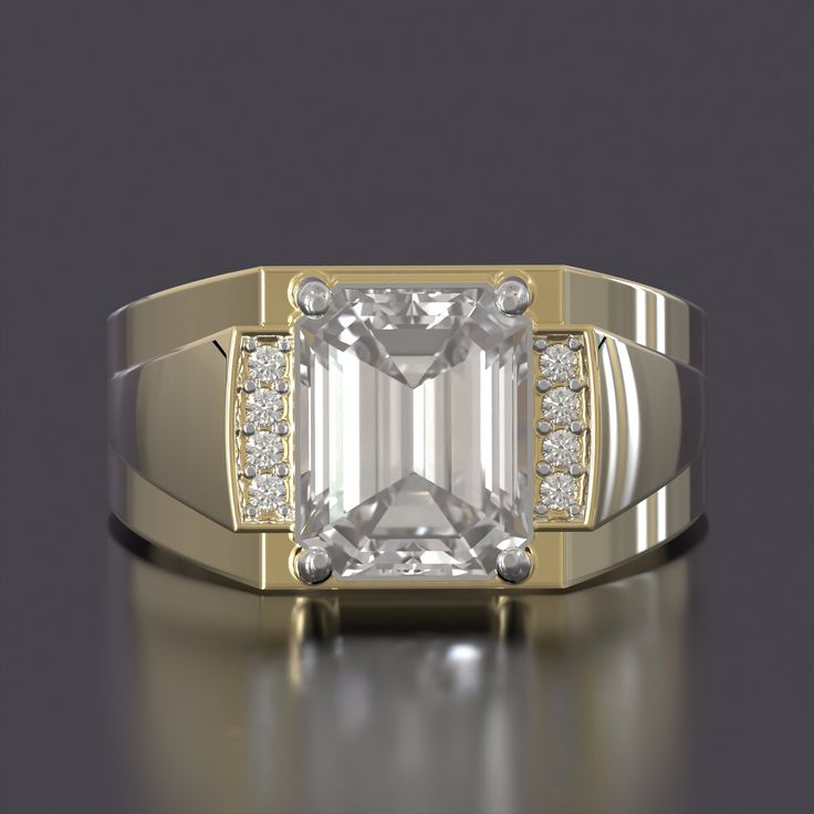 Minimal Emerald-Cut Diamond Band